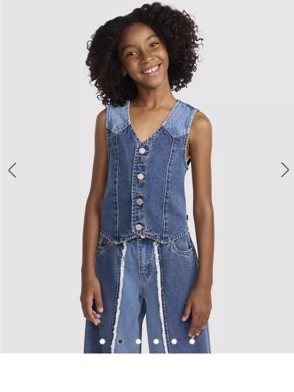 Levi's Girls Blue Denim Button-Front Vest
